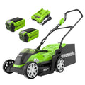 40V Cordless Lawn Mower, 35cm Cutting Width, 2×2Ah Batteries, Charger, 40L Grass Bag, 5 Cutting Heights