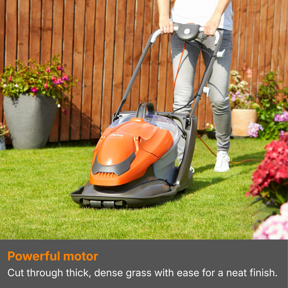 2000W Electric Hover Lawn Mower with 36cm Cutting Width & 26L Grass Collector