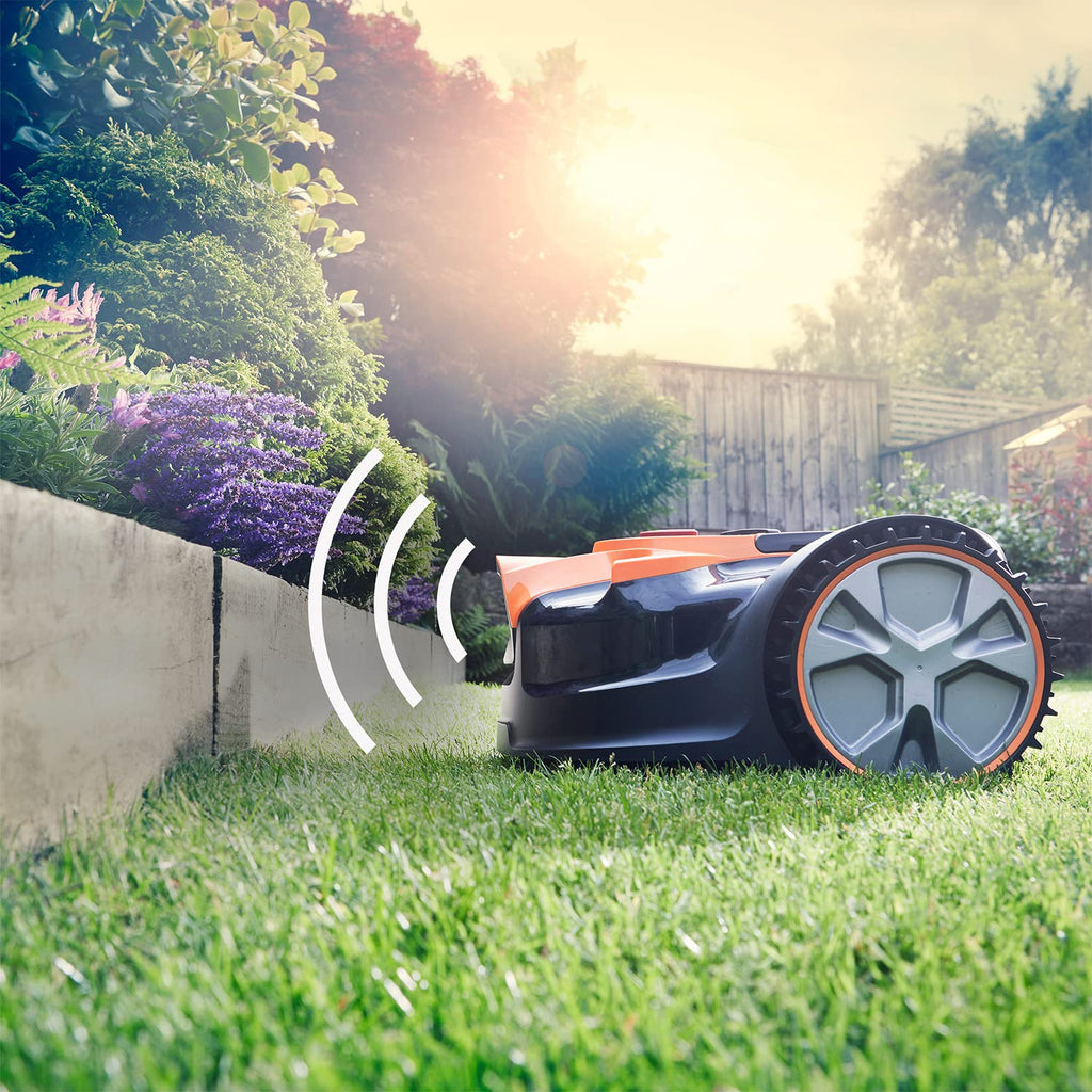 Robot Lawn Mower with Battery & Charger, Wire-Free Operation, Camera & Ultrasonic Sensors