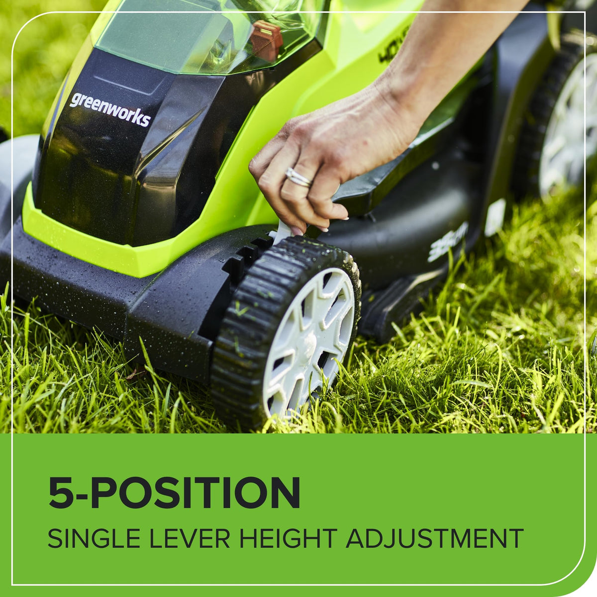 40V Cordless Lawn Mower, 35cm Cutting Width, 2×2Ah Batteries, Charger, 40L Grass Bag, 5 Cutting Heights