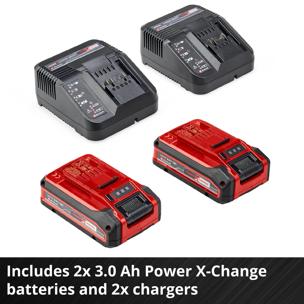 36V Cordless Lawn Mower, 34cm Cutting Width, 2×3Ah Batteries, 2 Chargers, 30L Grass Box, 5-Stage Cutting Height