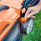 24V Cordless Lawn Mower, 34cm Cutting Width, 2×4Ah Batteries, Fast Charger, 32L Grass Box, 6 Cutting Heights