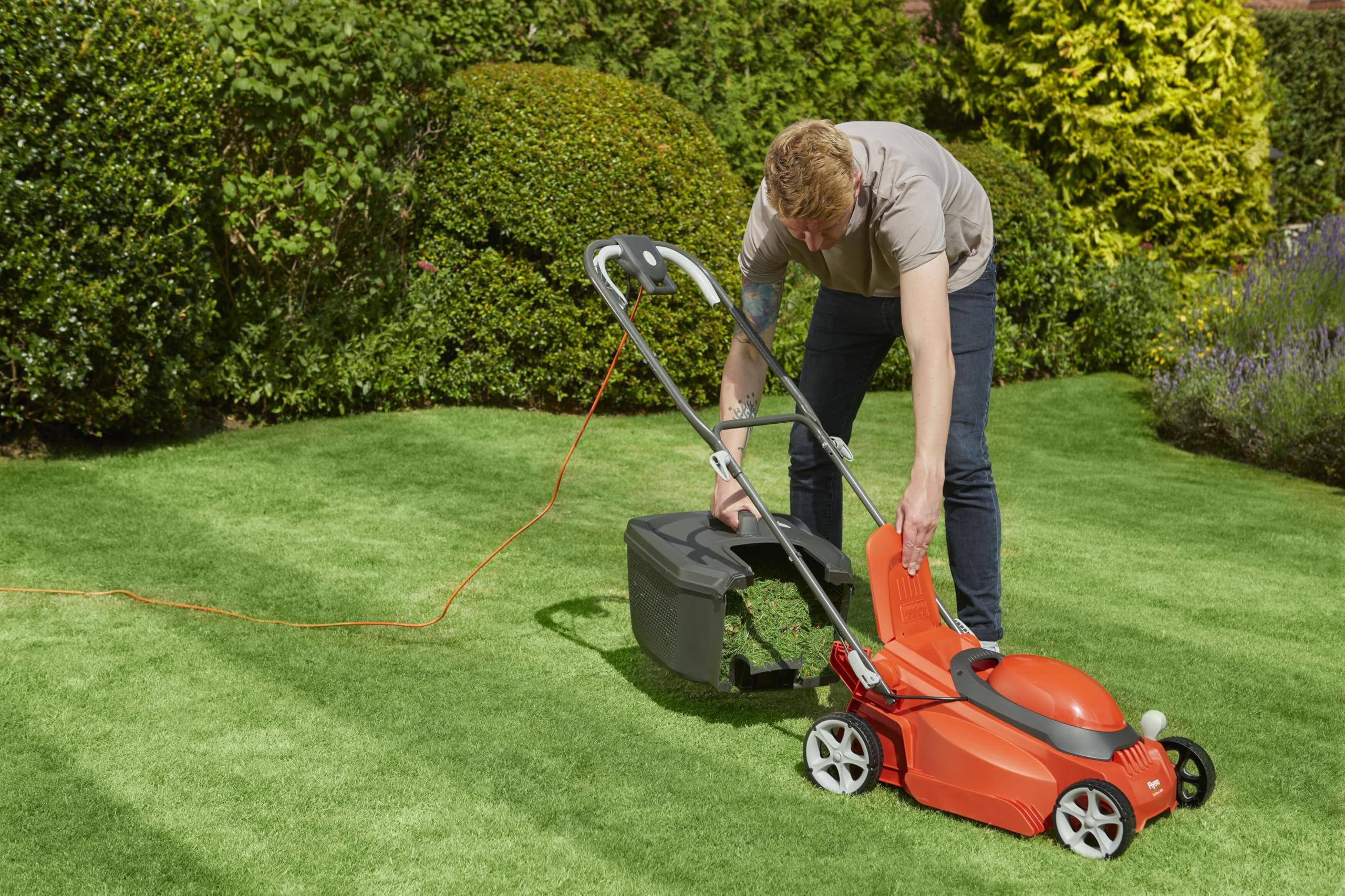 1600W Electric Lawn Mower with 38cm Cutting Width & 45L Grass Box