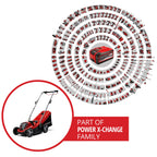 18V Brushless Cordless Lawn Mower with 33cm Cutting Width, Battery & Charger