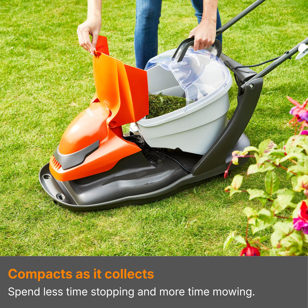 2000W Electric Hover Lawn Mower with 36cm Cutting Width & 26L Grass Collector