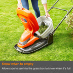 1800W Electric Hover Lawn Mower with 36cm Cutting Width & 26L Grass Box