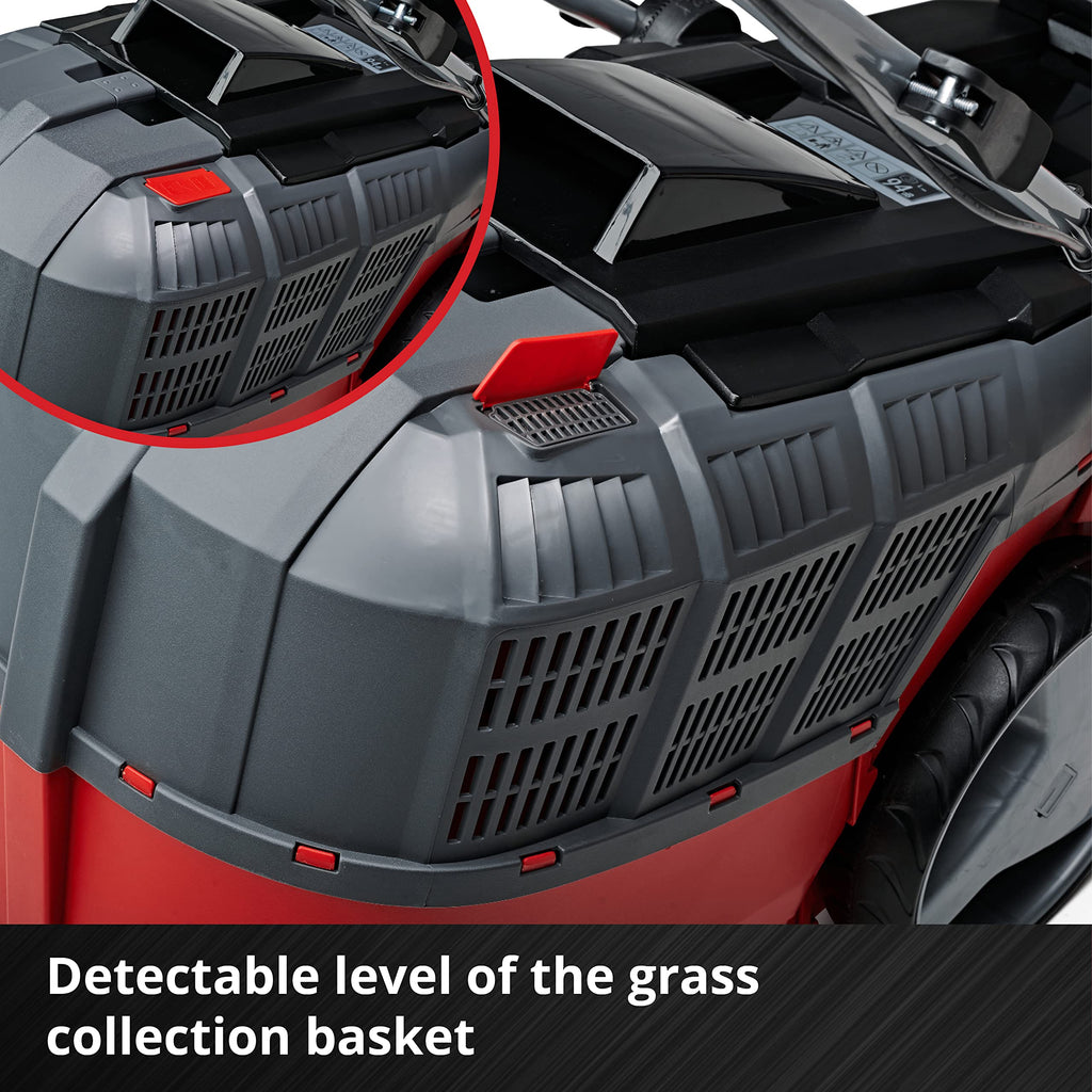 36V Cordless Brushless Lawn Mower, 43cm Cutting Width, 2×4Ah Batteries, 2 Fast Chargers, 63L Grass Bag
