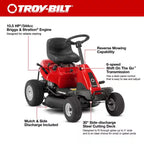 30-Inch Gas Rear Engine Riding Lawn Mower with 10.5 HP Engine, 6-Speed Manual Drive