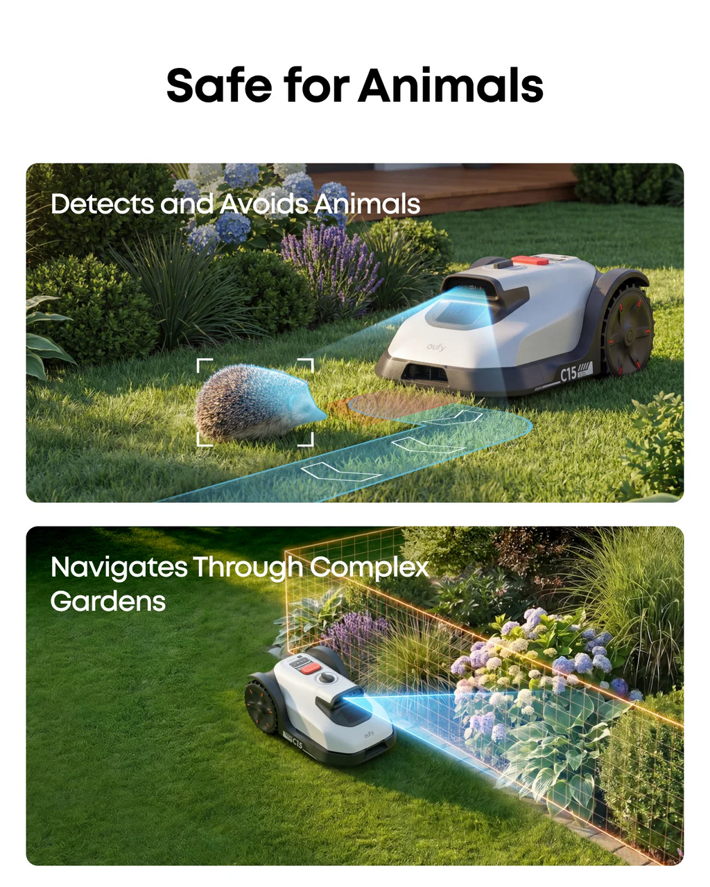 Wire-Free Robotic Lawn Mower for Gardens Up to 500m² with AI Vision Navigation & 3D Obstacle Avoidance