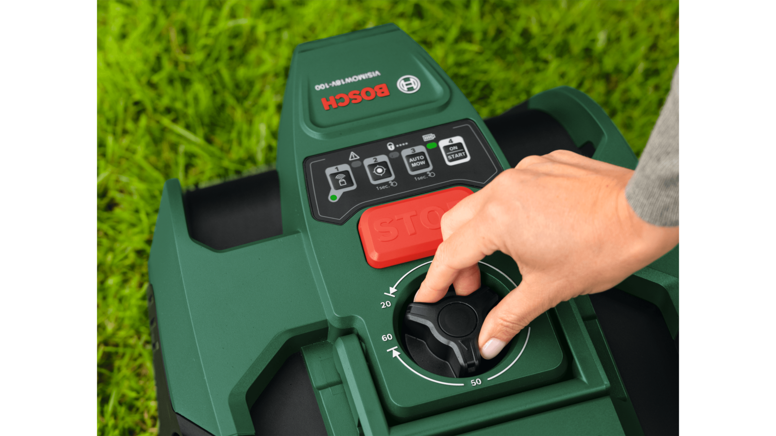 Wire-Free Robotic Lawn Mower for Gardens Up to 100m² with AI Vision Navigation & Portable Battery System