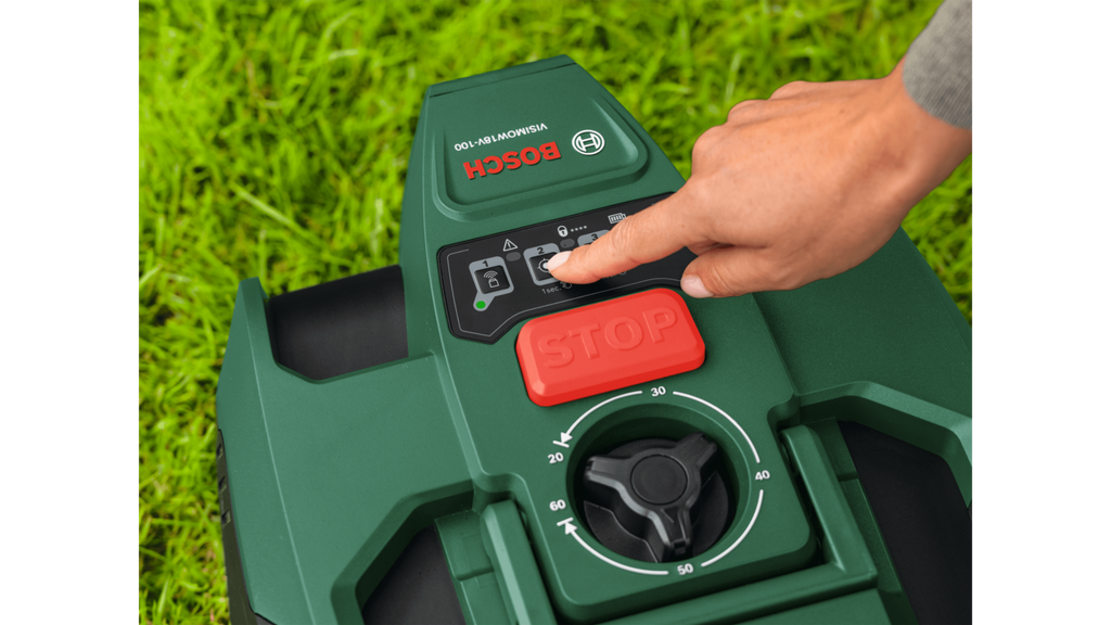 Wire-Free Robotic Lawn Mower for Gardens Up to 100m² with AI Vision Navigation & Portable Battery System